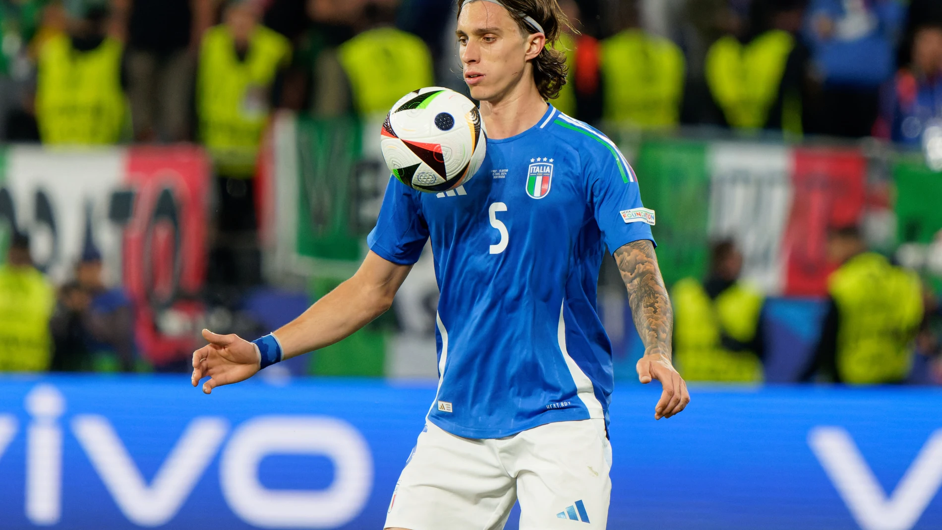 Riccardo Calafiori of Italy during the UEFA Euro 2024, Group B football match between Italy and Albania on June 15, 2024 at Signal Iduna Park in Dortmund, Germany - Photo Emmanuele Mastrodonato / LiveMedia / DPPI AFP7 15/06/2024 ONLY FOR USE IN SPAIN