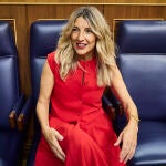 Yolanda Diaz durante un Pleno del Congreso. 