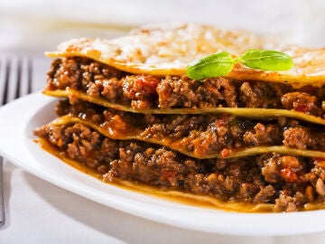 Imagen de archivo de un plato de lasa&ntilde;a. 