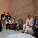 Desde la izda., Heike Freire, Javier Expósito, Carlos Blanco, Josefa Ros, José Antonio Marina, José Luis Villacañas, Antonio Lastra y Javier Echeverría