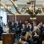 Vista general de la sala de la Audiencia de Sevilla donde se celebró el juicio de la pieza política del "caso ERE"