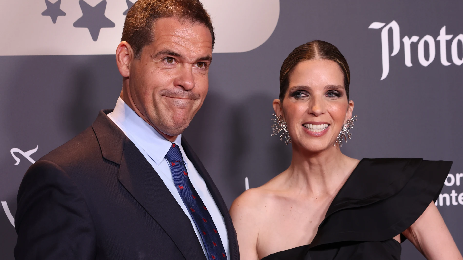 Luis Alfonso de Borbón y Margarita Vargas, ayer en Madrid