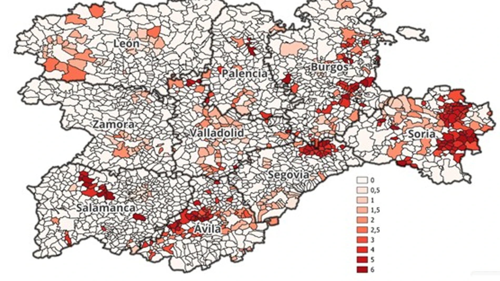 Mapa del estudio elaborado por los investigadores de la UCAV