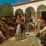Un baile de gitanos en los jardines del Alcázar, delante del pabellón de Carlos V 1851 Un baile de gitanos en los jardines del Alcázar, delante del pabellón de Carlos V 1851