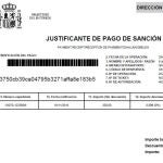 Imagen de archivo de un justificante de pago de sanción de la DGT