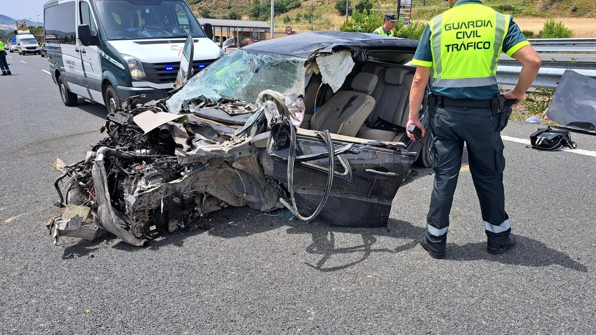 Aaccidente de tráfico en la A-12, en Legarda (Navarra)