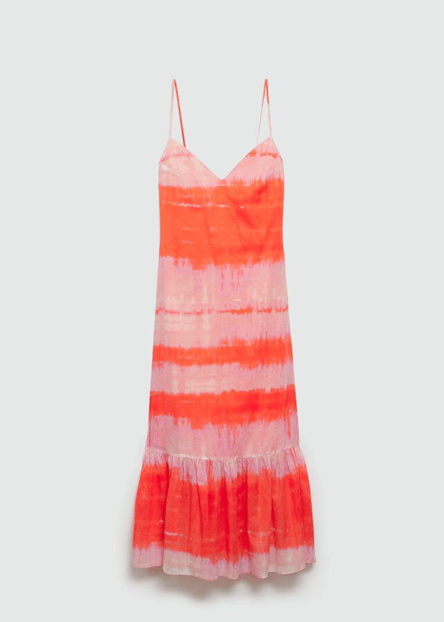 Vestido estampado volante