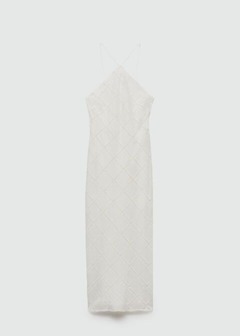 Vestido bordado cuello halter