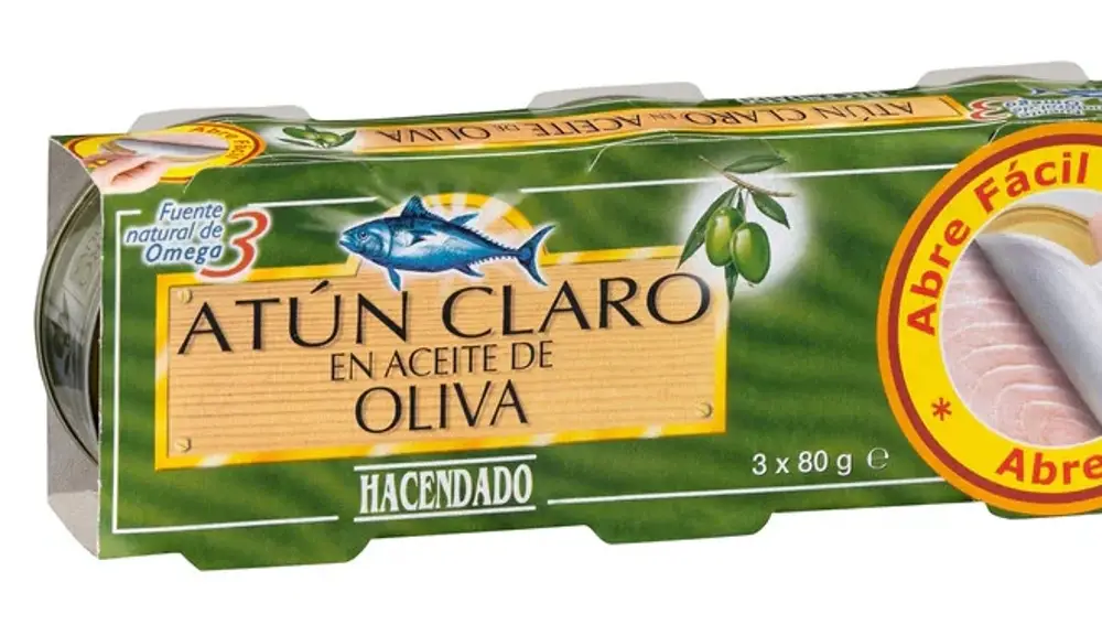 Atún claro en aceite de oliva Hacendado