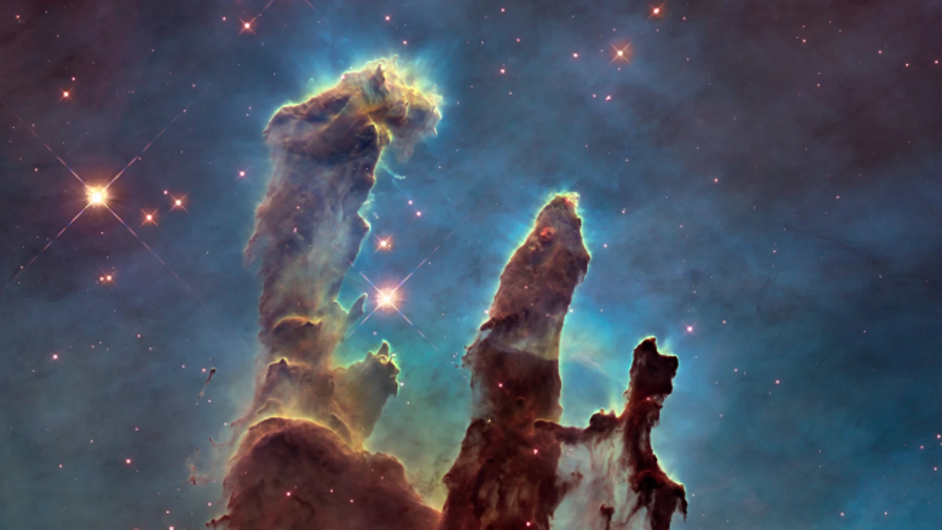 Imagen de los Pilares de la Creación tomada por el telescopio espacial Hubble en 2015.
