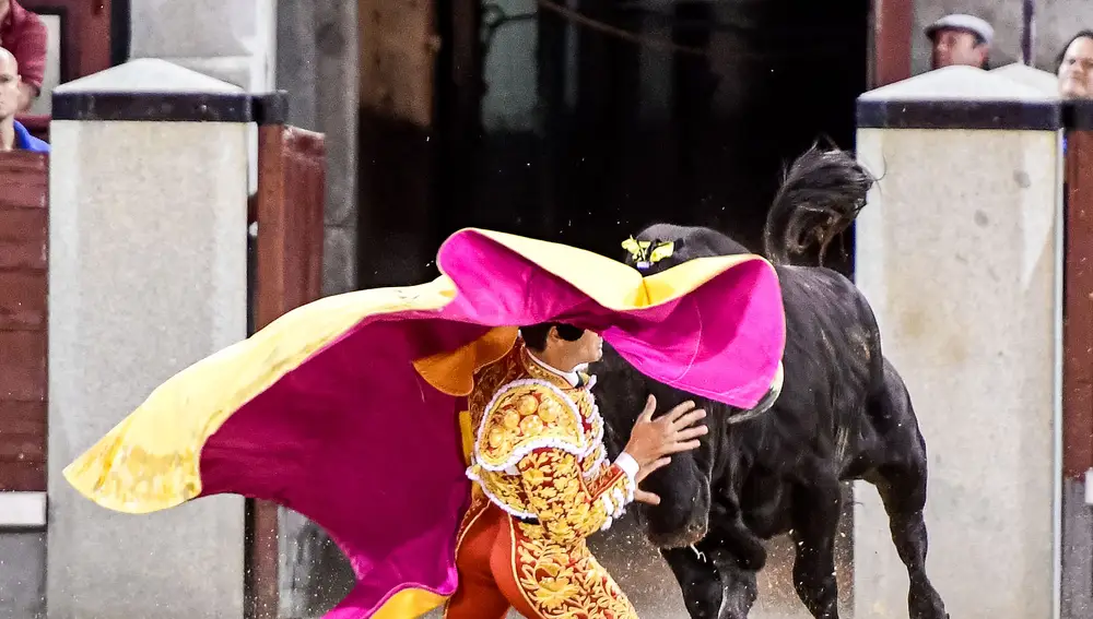 Momento del percance de Pedro Gallego