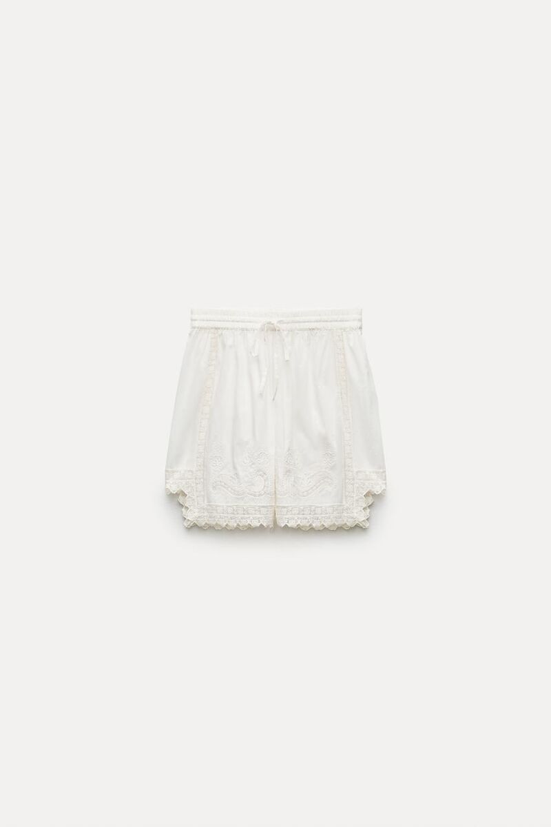 Shorts algodón bordados