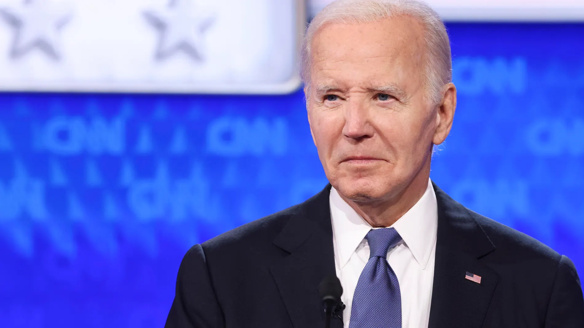 Atlanta (United States), 28/06/2024.- US President Joe Biden participates in the first 2024 presidential election debate at CNN Atlanta studios in Atlanta, Georgia, USA, 27 June 2024. The first 2024 presidential election debate is hosted by CNN. EFE/EPA/MICHAEL REYNOLDS