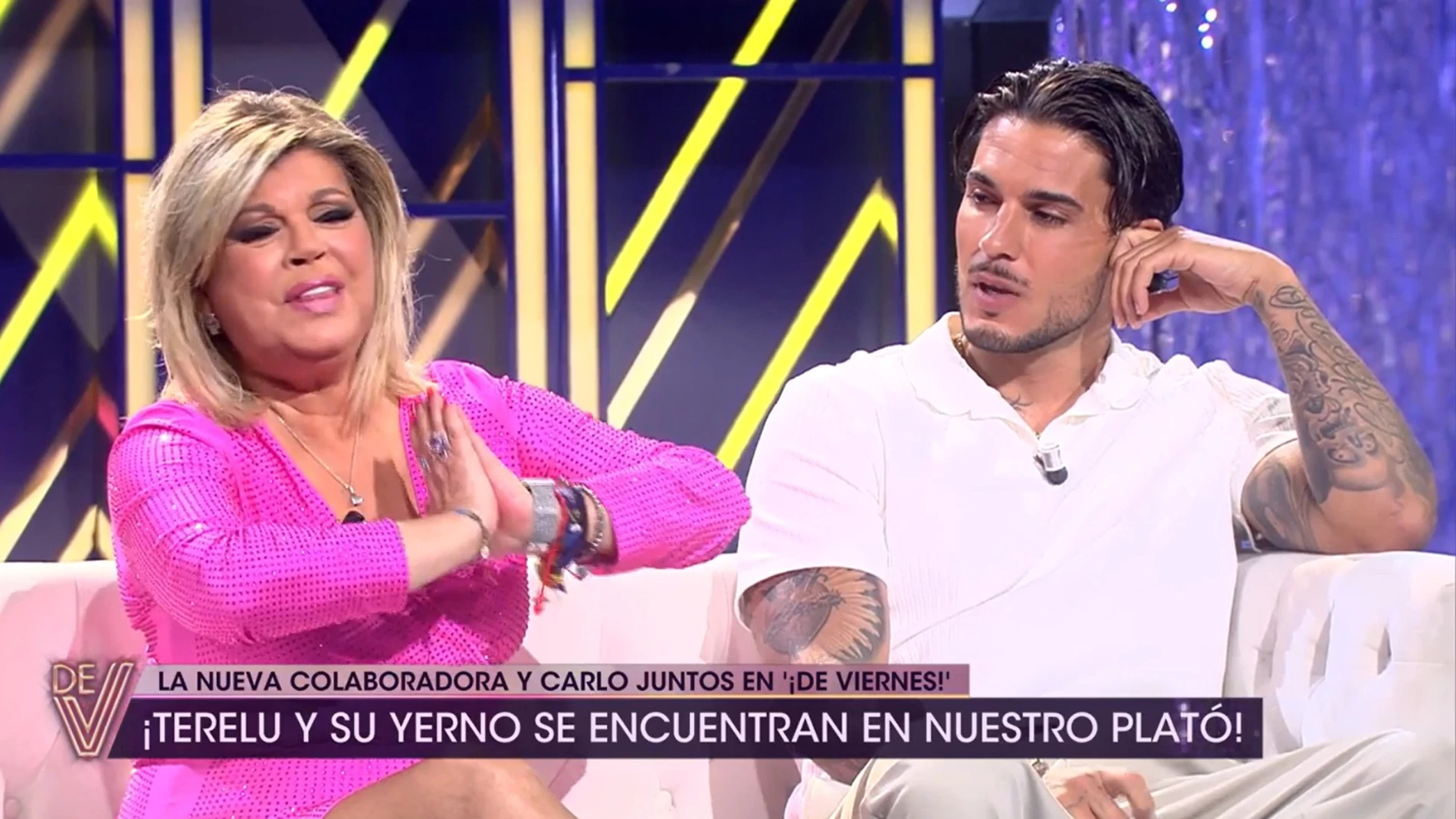 Terelu interviene entre Carlo Costanzia y José Antonio León en "¡De Viernes!"