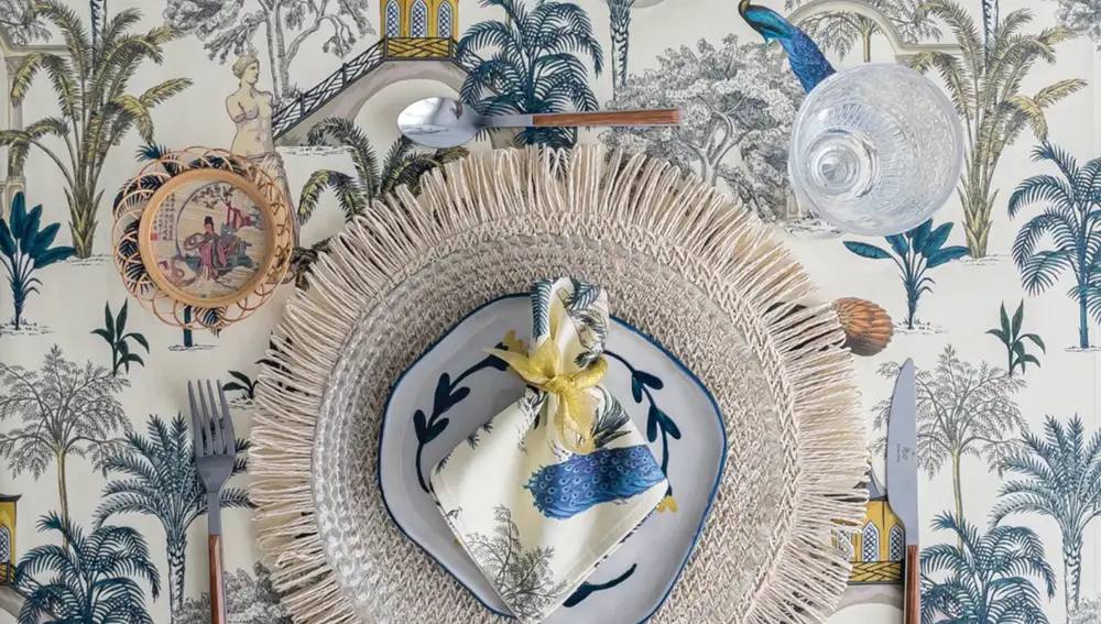 Mantel y servilleta de Villa Limón