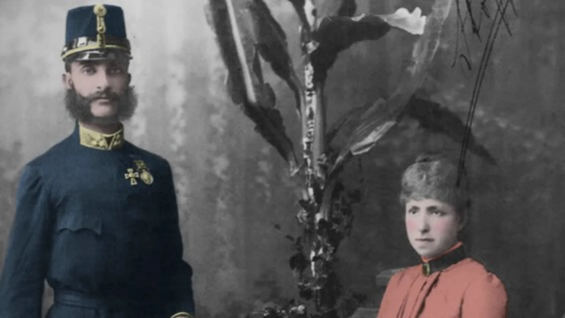 Alfonso XII, junto a María Cristina de Habsburgo