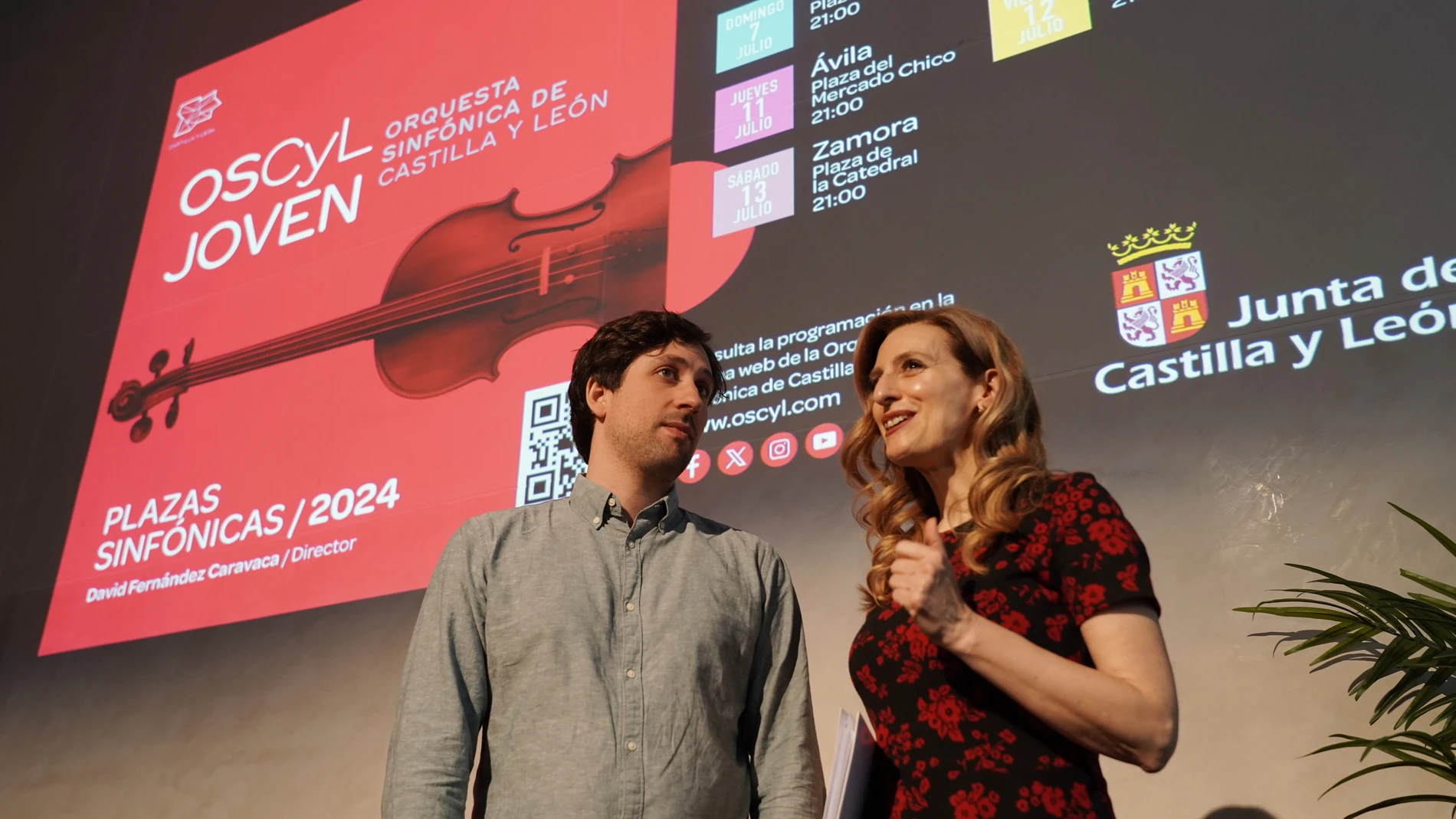 La viceconsejera Mar Sancho presenta la programación de la Oscyl y la Oscyl Joven junto a David Fernández Caravaca