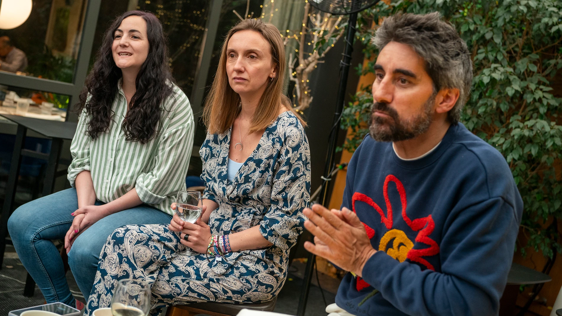 Alina Not, Andrea Longarela y Manel Loureiro, ayer, en la presentación del certamen