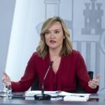 La JEC sanciona a Pilar Alegría con 2.200 euros por usar expresiones electoralistas en la rueda del Consejo de Ministros