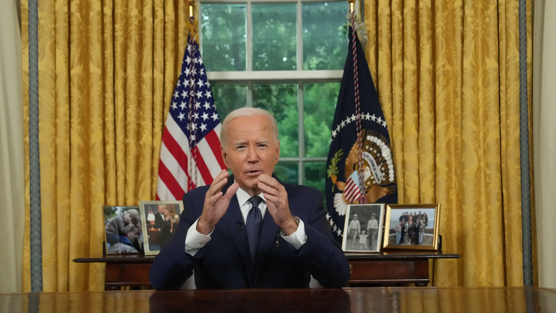El presidente de EEUU, Joe Biden, durante un discurso a la nación desde el Despacho Oval de la Casa Blanca (archivo) 14/07/2024