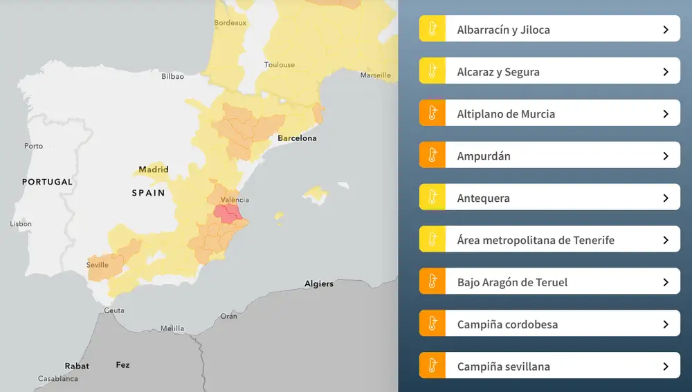Ciudades más afectadas por la ola de calor