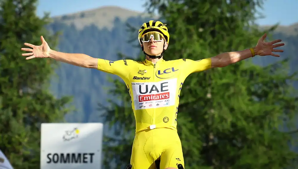 AMP. Ciclismo/Tour.- La contrarreloj de Niza corona a Tadej Pogacar por tercera vez en la 'Grande Boucle'