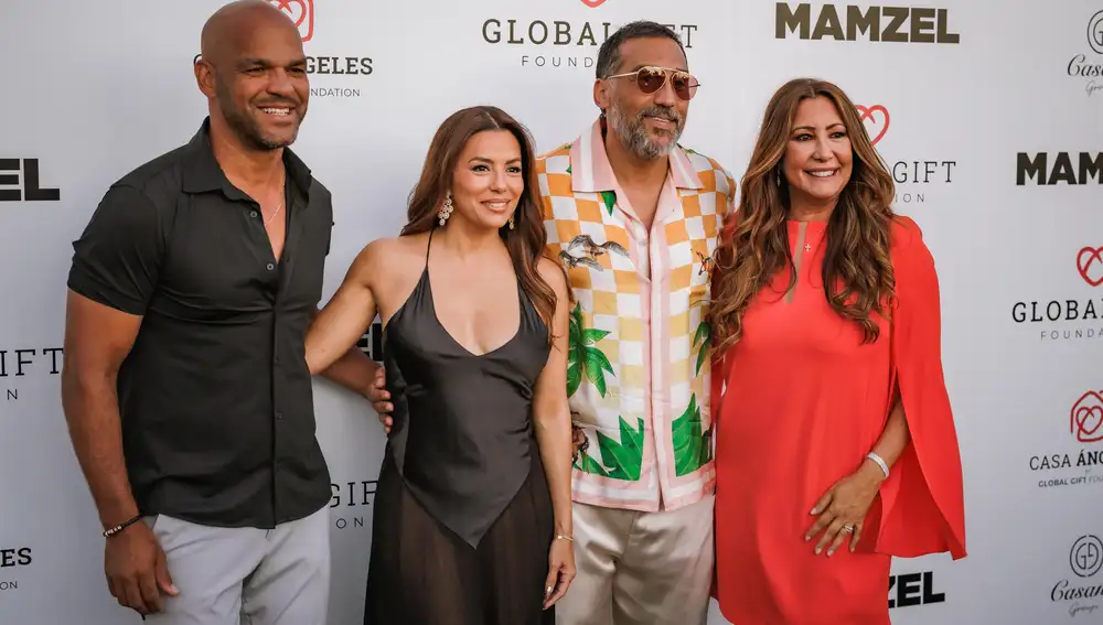 Amaury Nolasco, Eva Longoria, Zazou Belounis y Maria Bravo en la pre-gala de la Global Gift Foundation en Marbella.