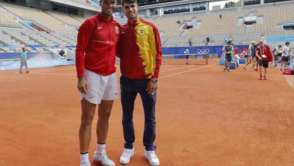Carlos Nadal y Rafa Nadal en París 2024
