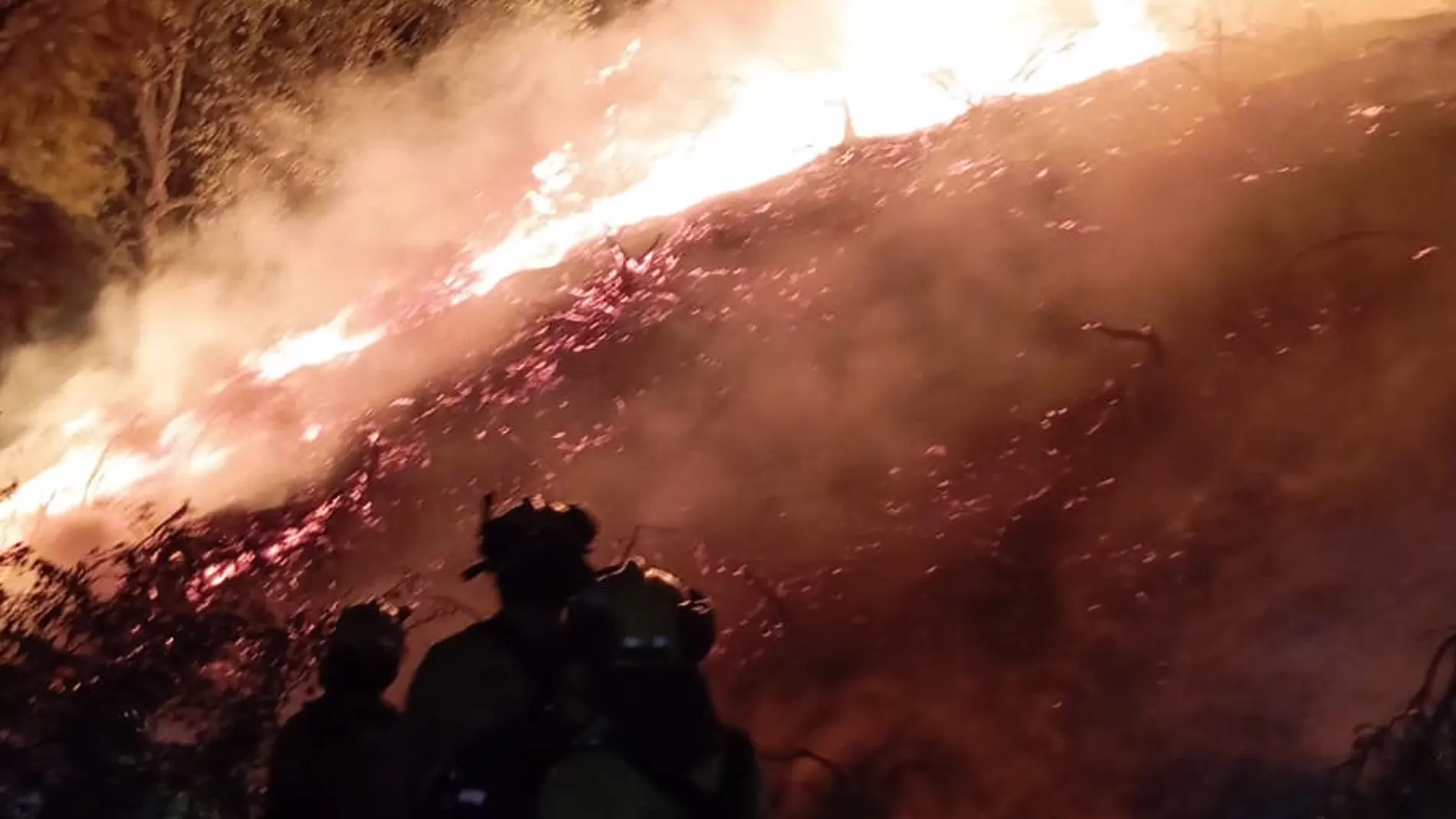 Los bomberos luchan contra el fuego