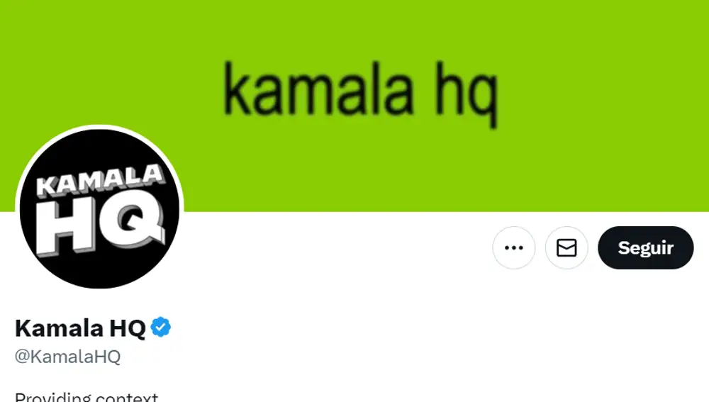 El perfil de X de Kamala Harris