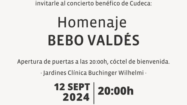 Cartel del concierto de verano en la Clínica Buchinger en favor de Cudeca