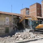 Edificio derruido en Getafe para construir la Plaza Mayor porticada