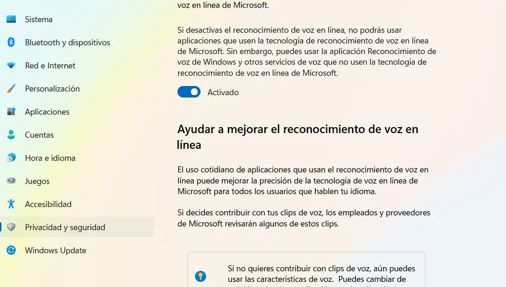 Hay que acceder a Configuración para activar la opción.