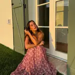 María Pombo con vestido boho de Antik Batik.