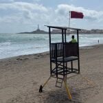 Prohibido el baño hoy domingo en las playas mediterráneas de La Manga y la de Levante de Cabo de Palos