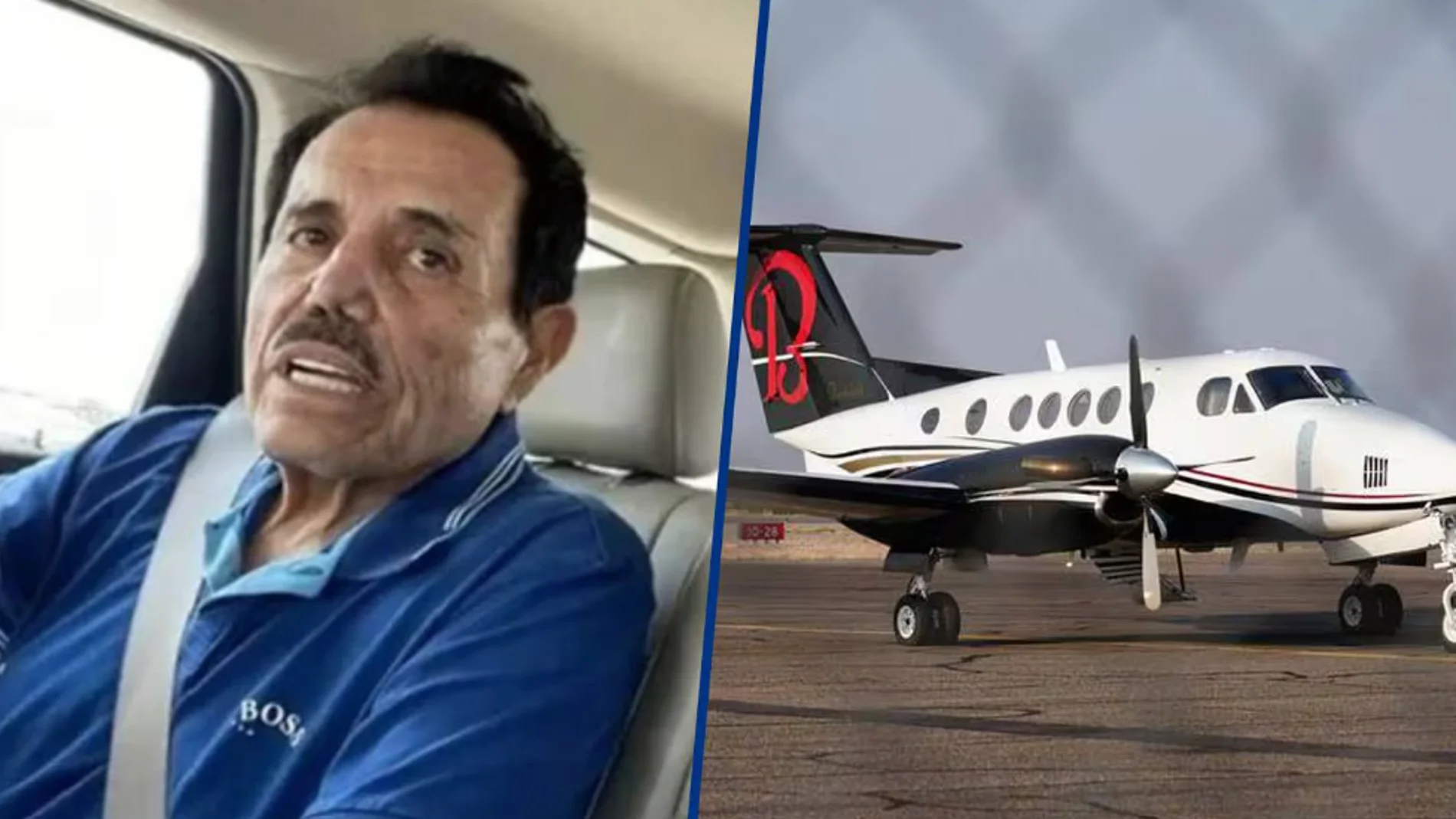 El Mayo Zambada y el avión en el que fue detenido tras aterrizar en El Paso, Texas