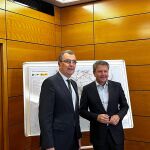 El alcalde de Murcia José Ballesta, junto al Secretario de Estado de Transportes, José Antonio Santano