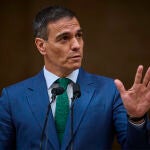 Rueda de prensa del Presidente del Gobierno, Pedro Sánchez, posterior al encuentro veraniego con el rey Felipe