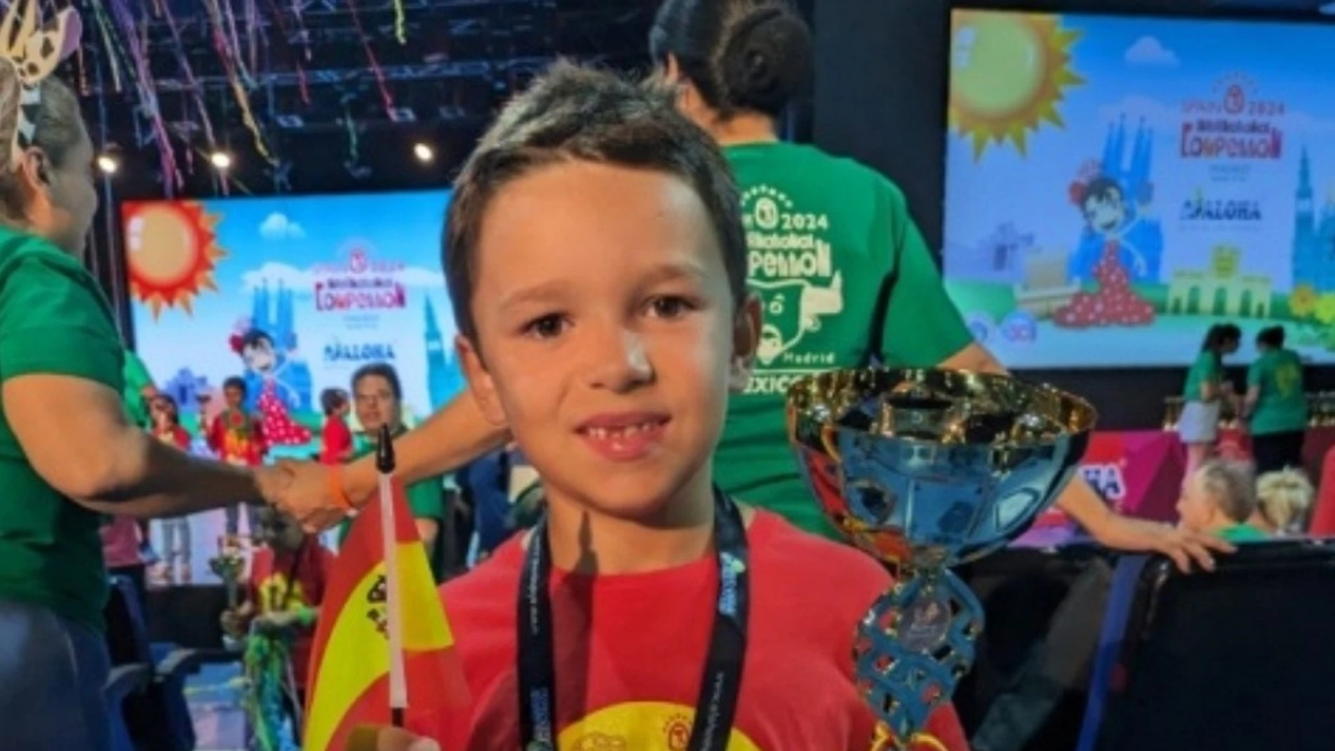 Diego Fernández, de 7 años, ha conseguido el primer premio en el Campeonato Mundial de Cálculo.AYUNTAMIENTO DE COLLADO VILLALBA30/07/2024