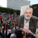 Protest in Tunisia following Hamas political leader Haniyeh's killing in Tehran 