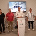 Faúndez con los representantes de UGT, CCOO y CEOE-Cepyme, Juan Escudero, Antonio Salvador y Ángel Hernández, respectivamente.