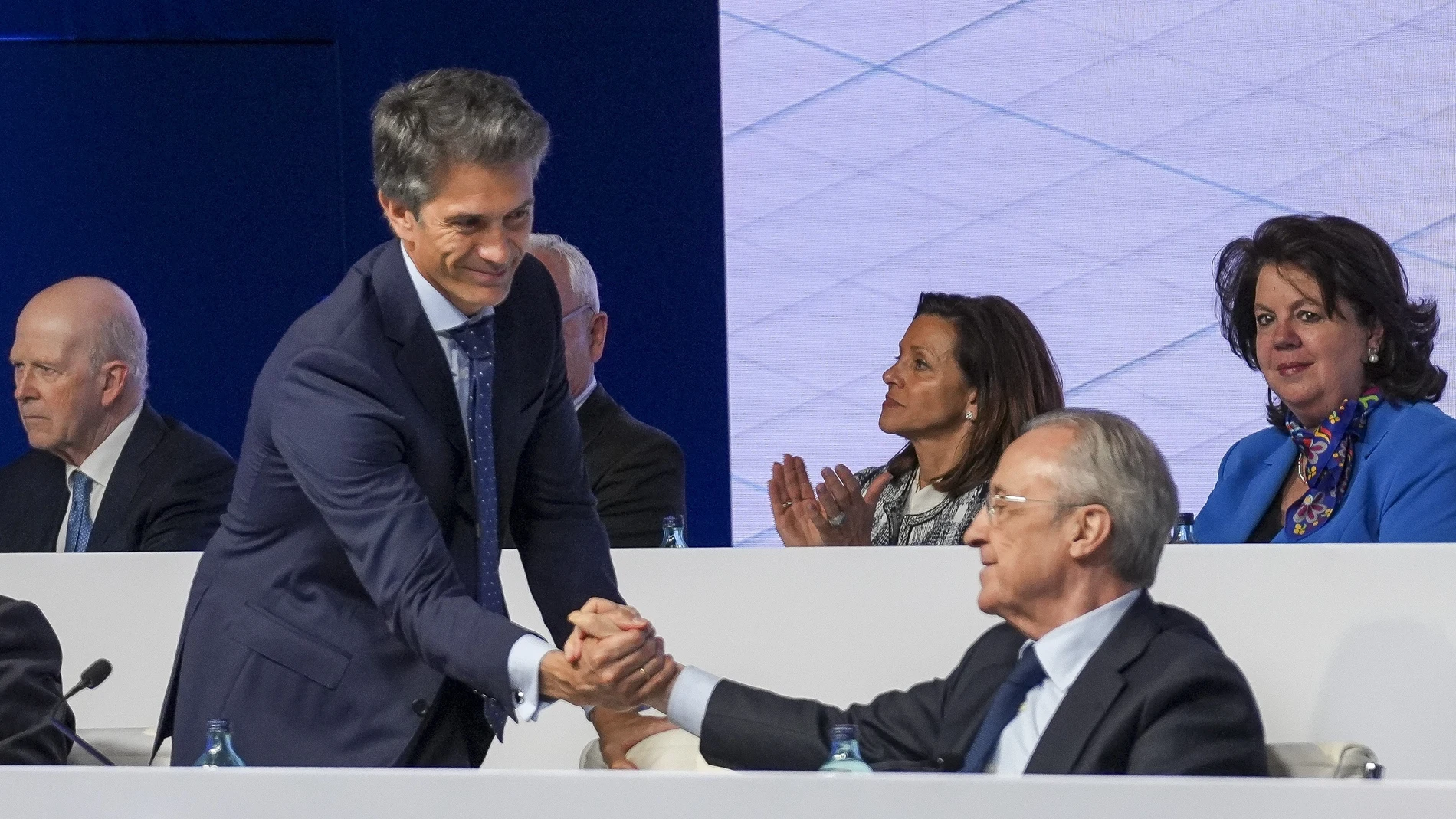 Juan Santamaría, CEO, y Florentino Pérez, presidente ejecutivo, del Grupo ACS