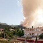 Incendio declarado en el paraje del Sequén, La Alberca, Murcia.