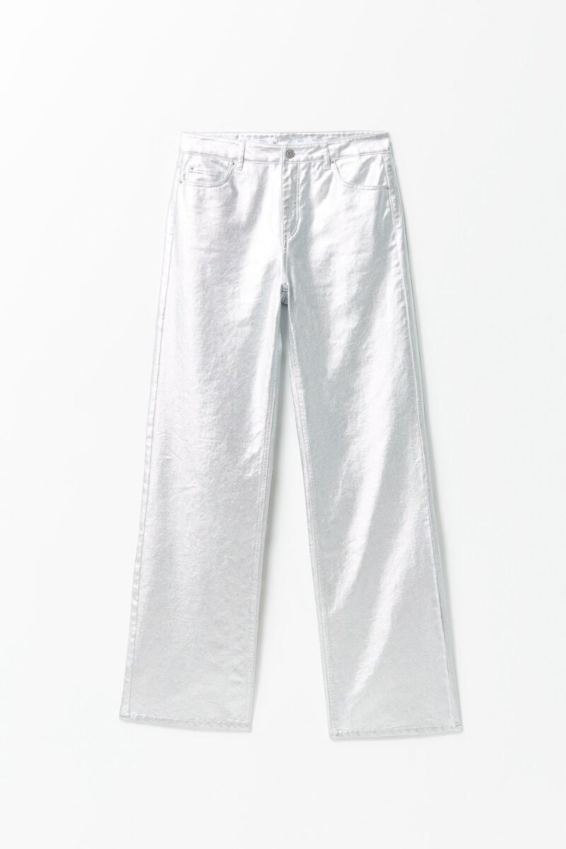 Jeans efecto plata