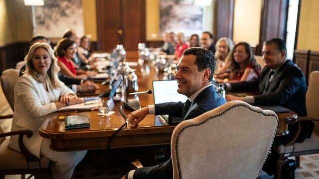 El Gobierno andaluz al completo durante el consejo celebrado en el Palacio de San Telmo