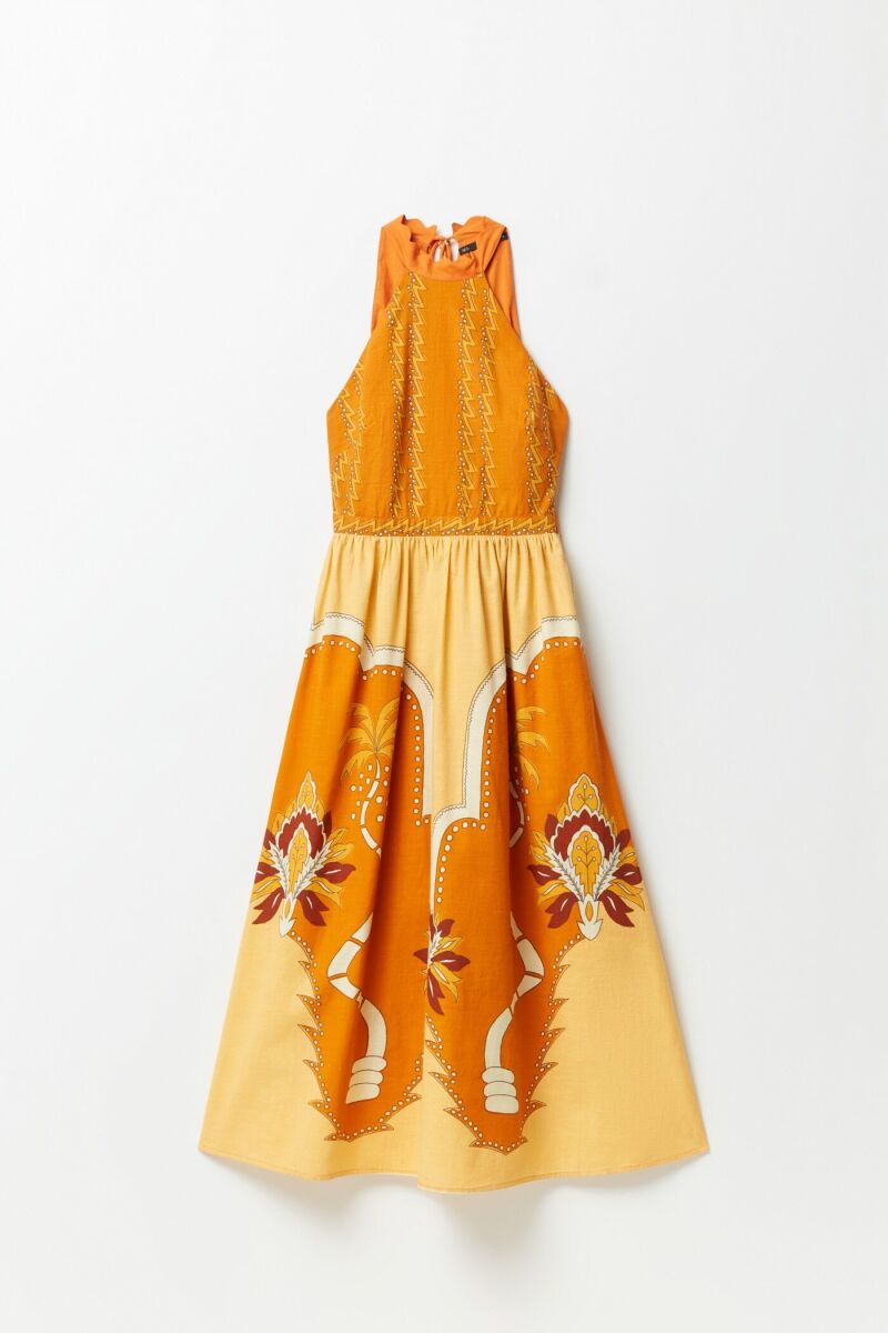 Vestido halter estampado