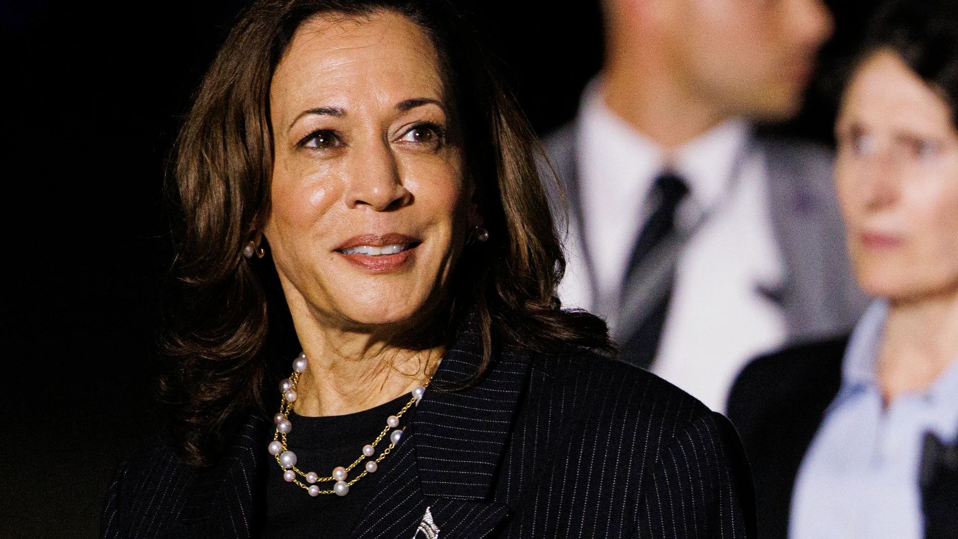 August 2, 2024, Camp Springs, Maryland, USA: United States Vice President Kamala Harris is seen at Andrews Air Force Base, Maryland as she greets recently released prisoners from Russia, on Thursday, August 02, 202402/08/2024