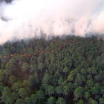 El fuego de Gredos sigue activo y sin controlar pero evoluciona bien