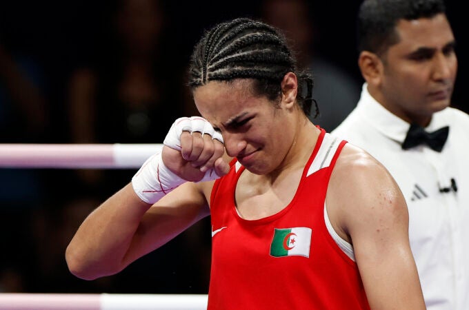 Imane Khelif durante los Juegos Olímpicos de París 2024.