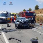 Tres muertos y tres heridos en un accidente entre dos vehículos en la A-356 en Casabermeja